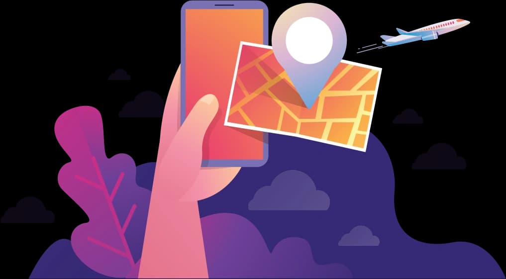 Mobile Devise with Pin of a Map