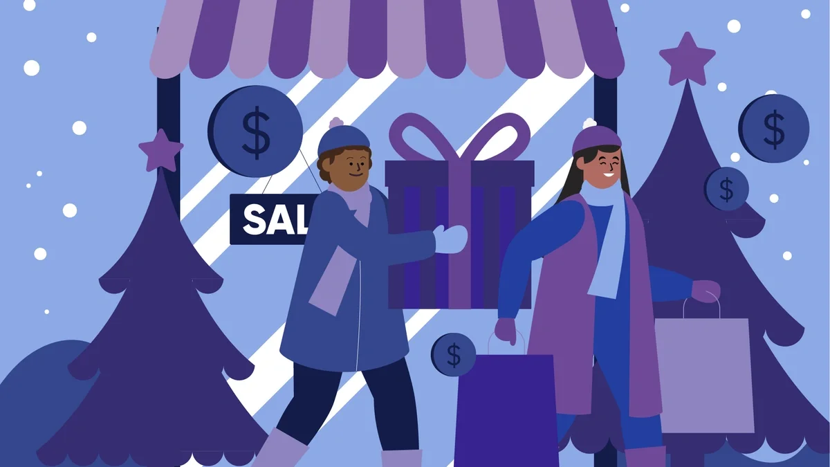 Holiday shoppers downtown