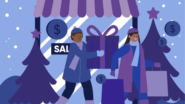 Holiday shoppers downtown