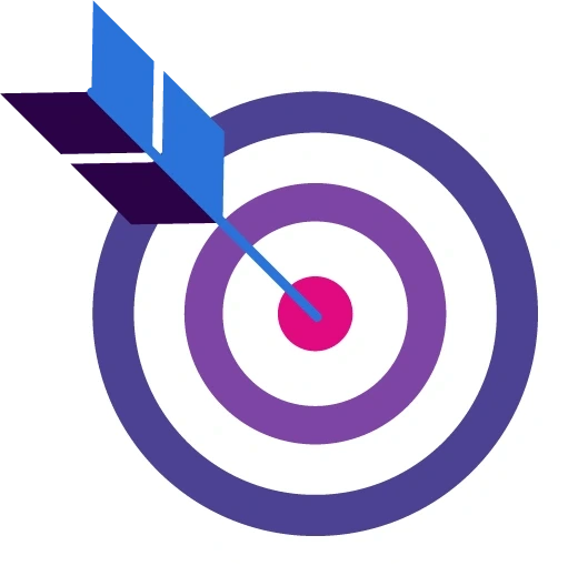 Purple target with arrow in center